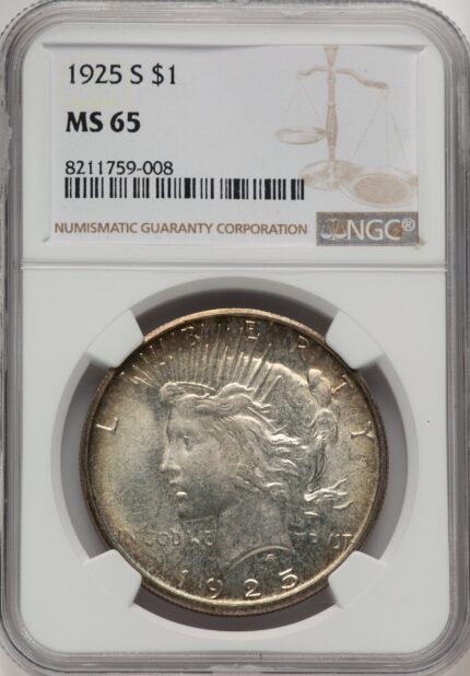 1925-S Peace Dollar NGC MS65