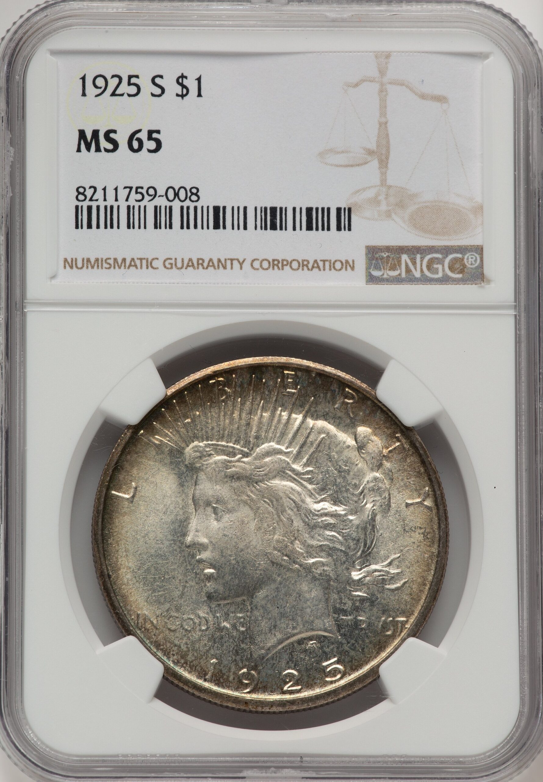 1925-S Peace Dollar NGC MS65 1925-S Peace Dollar NGC MS65