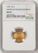 1926 $2.50 SESQUI Commemorative Gold NGC MS65 (774108017)