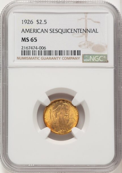1926 $2.50 SESQUI Commemorative Gold NGC MS65 (774108017)