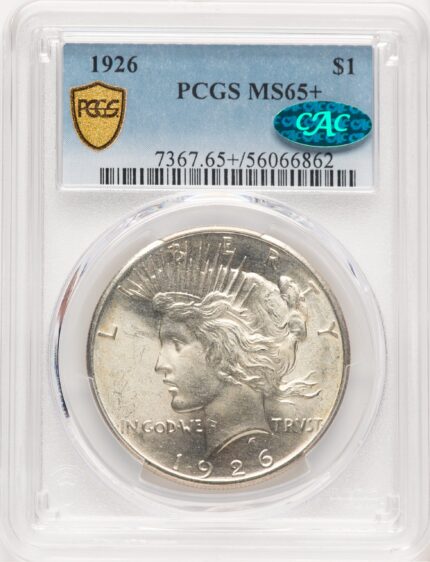 1926 CAC Peace Dollar PCGS MS65+