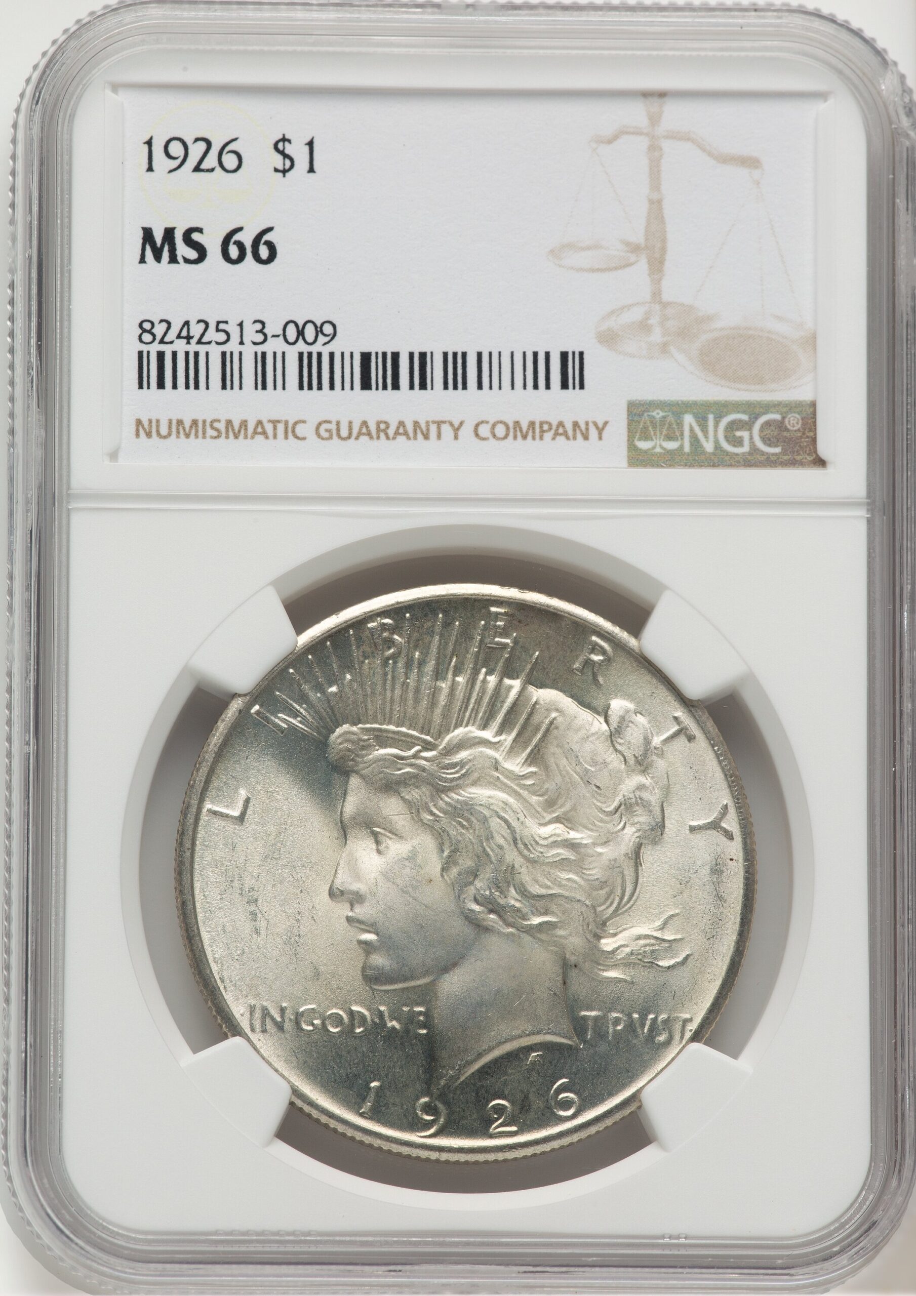 1926 Peace Dollar NGC MS66 1926 Peace Dollar NGC MS66