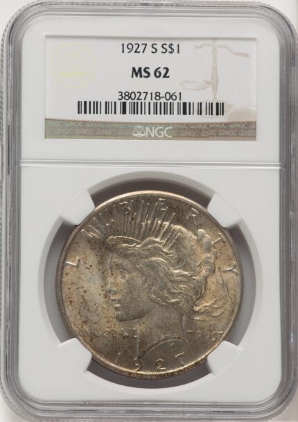 1927-S Peace Dollar NGC MS62