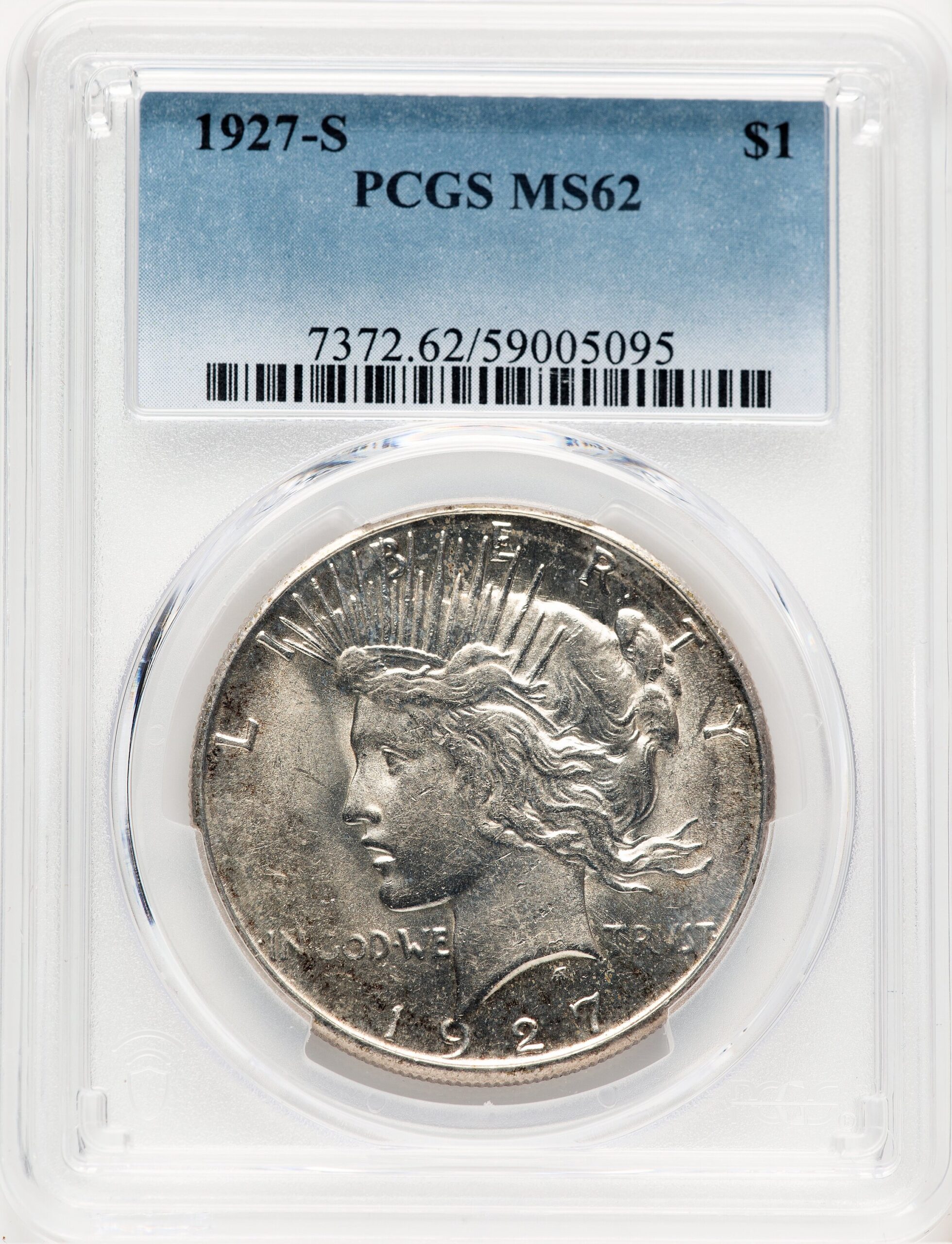 1927-S Peace Dollar PCGS MS62 1927-S Peace Dollar PCGS MS62