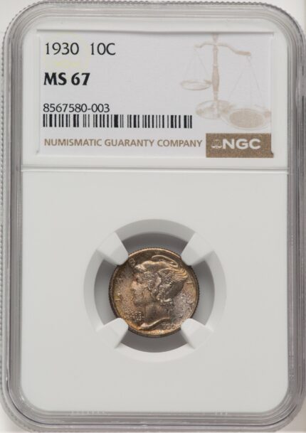 1930 10C Mercury Dime NGC MS67