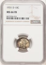 1931-D 10C FB Mercury Dime NGC MS66