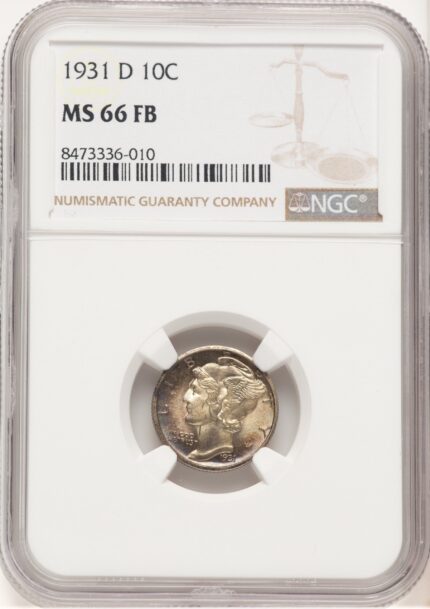 1931-D 10C FB Mercury Dime NGC MS66