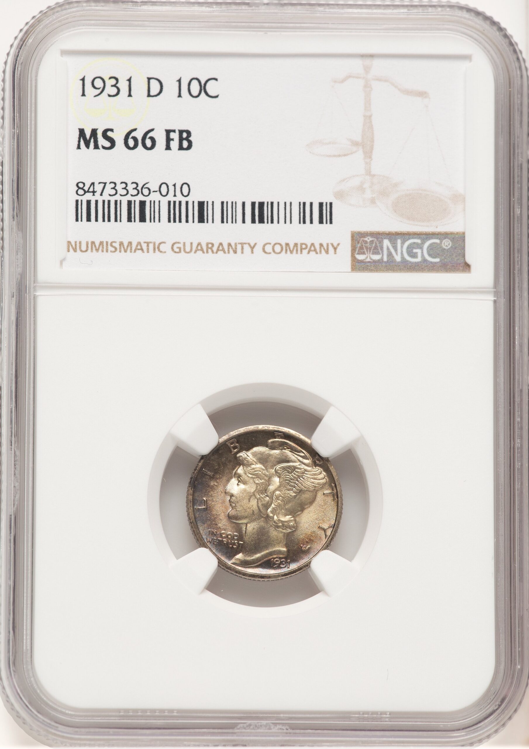 1931-D 10C FB Mercury Dime NGC MS66 1931-D 10C FB Mercury Dime NGC MS66