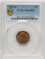 1931-D 1C RD Lincoln Cent PCGS MS65 (777581024)