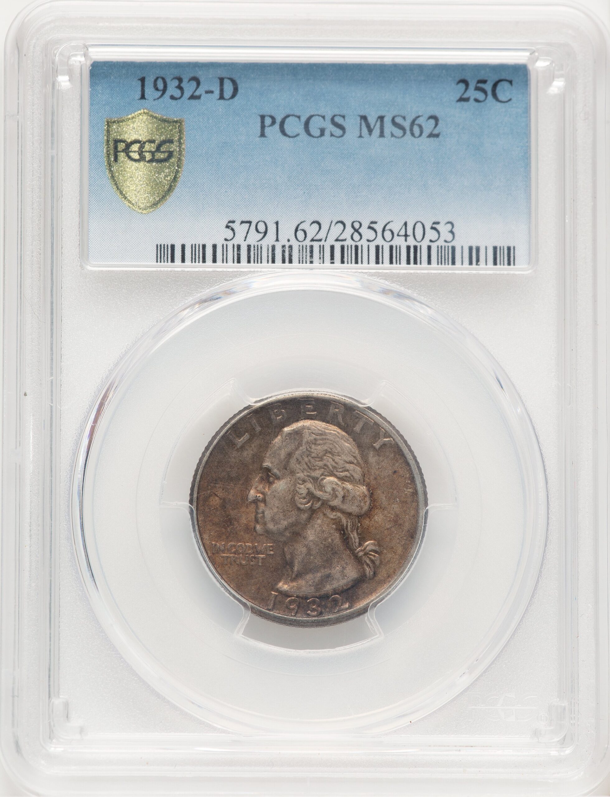 1932-D 25C Washington Quarter PCGS MS62 (779891050) 1932-D 25C Washington Quarter PCGS MS62 (779891050)