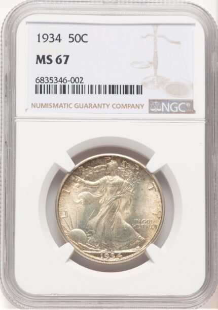 1934 50C Walking Liberty Half Dollar NGC MS67 (779279005)