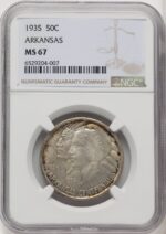 1935 50C Arkansas Commemorative Silver NGC MS67 (763465009)