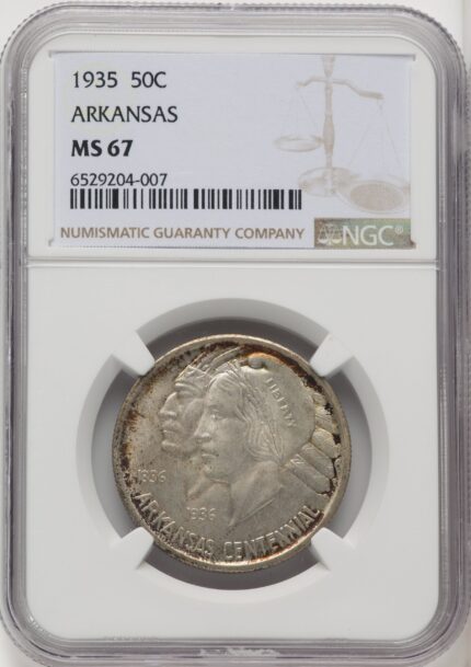 1935 50C Arkansas Commemorative Silver NGC MS67 (763465009)