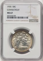 1935 50C Connecticut Commemorative Silver NGC MS67 (507384095)