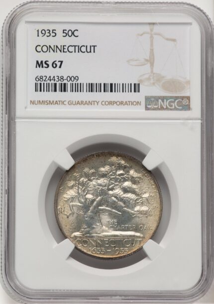 1935 50C Connecticut Commemorative Silver NGC MS67 (507384095)