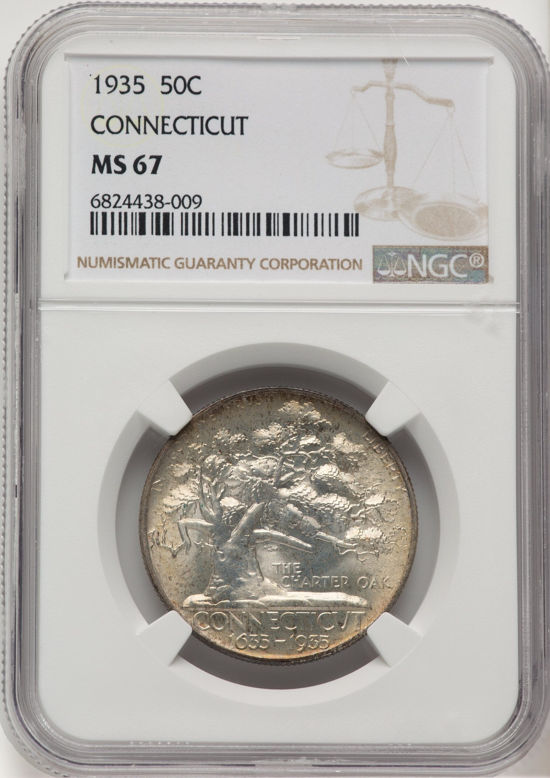 1935 50C Connecticut Commemorative Silver NGC MS67 (507384095) 1935 50C Connecticut Commemorative Silver NGC MS67 (507384095)
