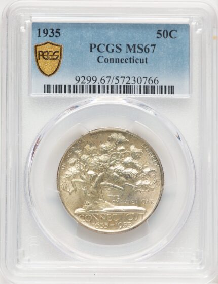 1935 50C Connecticut Commemorative Silver PCGS MS67 (779065006)