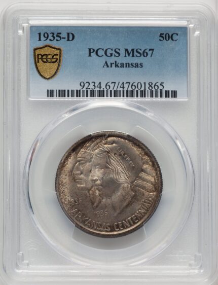 1935-D 50C Arkansas Commemorative Silver PCGS MS67 (773878001)