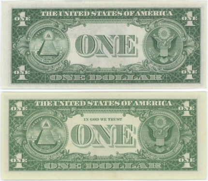 1935 No Motto & 1957 With Motto $1 Silver Certificate Set