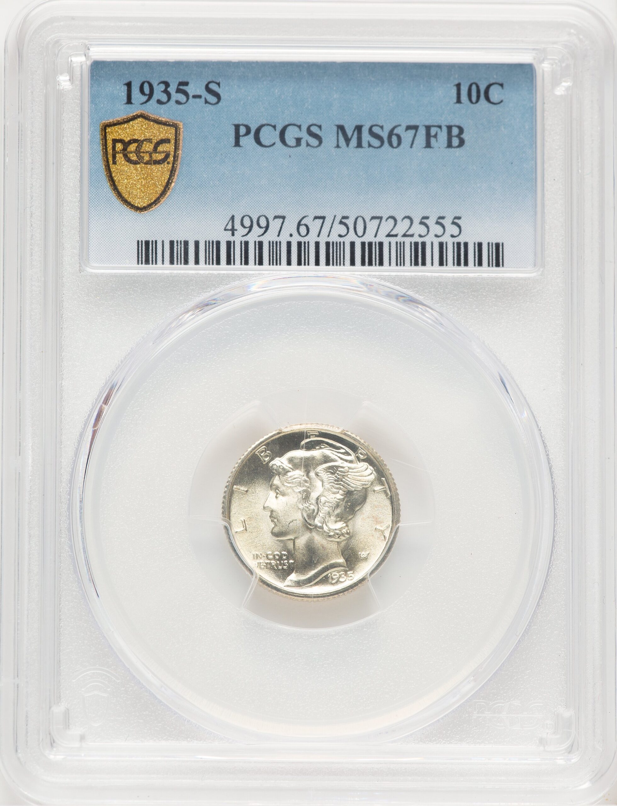1935-S 10C FB Mercury Dime PCGS MS67 (779691006) 1935-S 10C FB Mercury Dime PCGS MS67 (779691006)