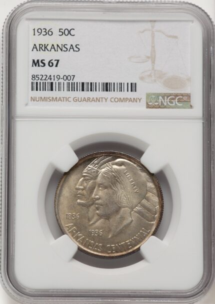 1936 50C Arkansas Commemorative Silver NGC MS67 (775896001)