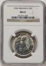 1936 50C Arkansas Commemorative Silver NGC MS67 (778276003)