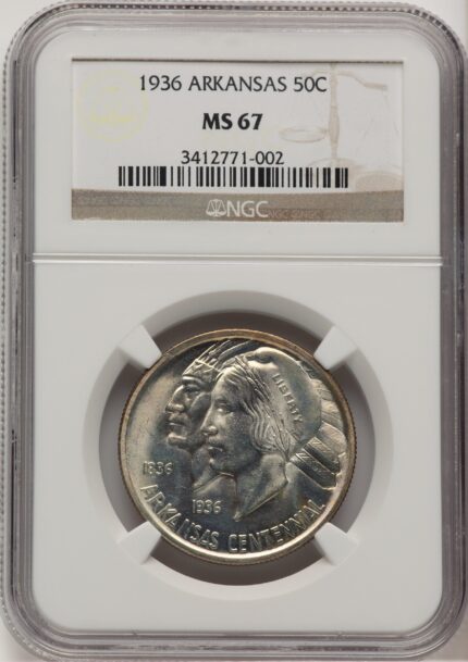 1936 50C Arkansas Commemorative Silver NGC MS67 (778276003)