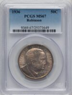 1936 50C Robinson Commemorative Silver PCGS MS67 (773878012)