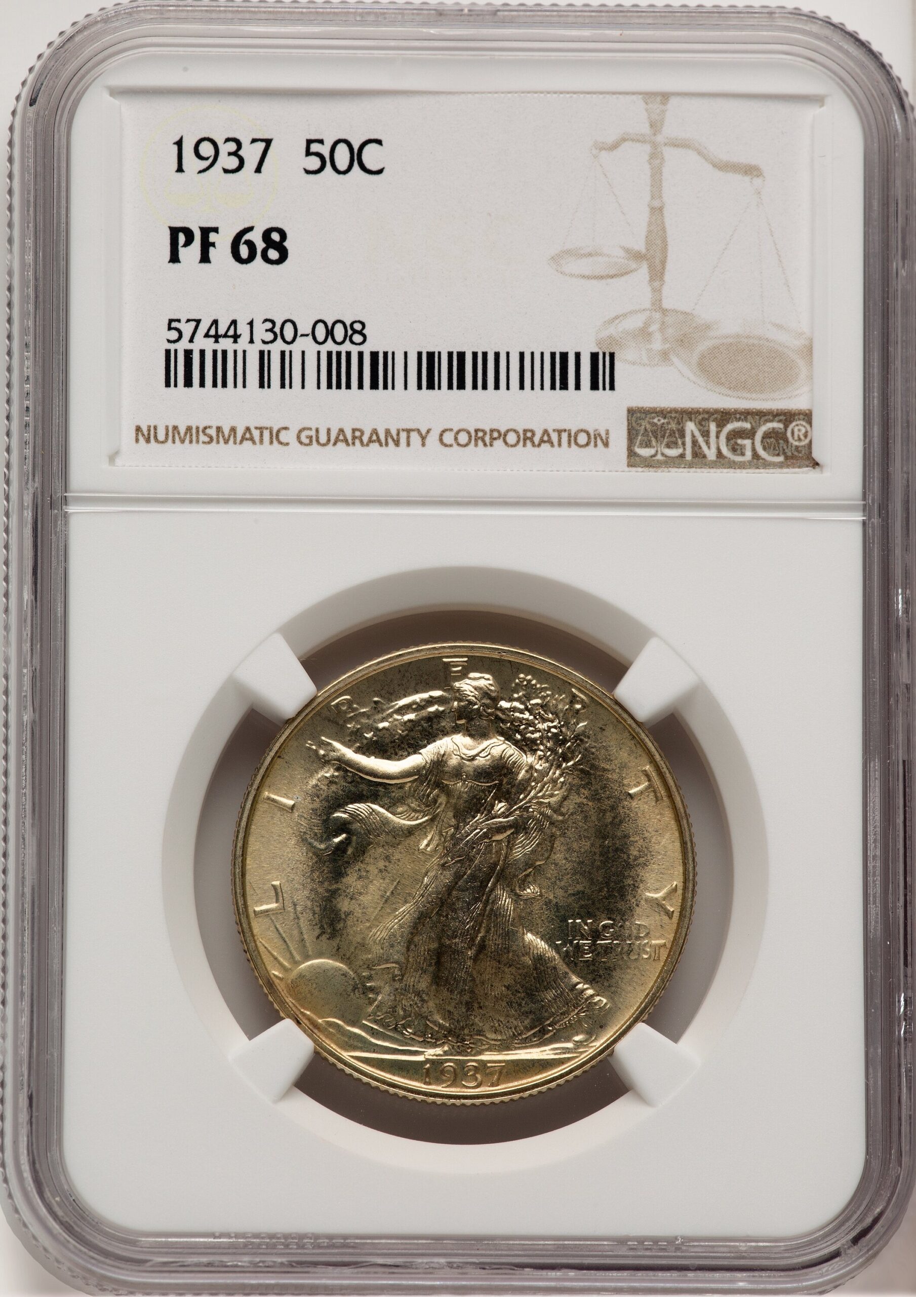 1937 50C Proof Walking Liberty Half Dollar NGC PR68 1937 50C Proof Walking Liberty Half Dollar NGC PR68