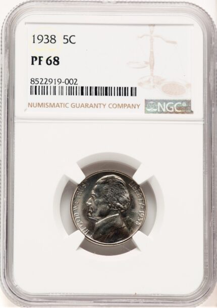 1938 5C Proof Jefferson Nickel NGC PR68