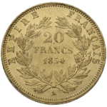 20 Franc French Napoleon III Gold Coin