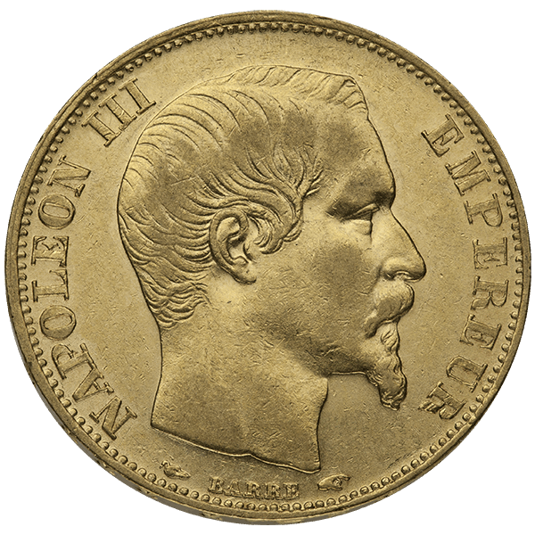 20 Franc French Napoleon III Gold Coin 20 Franc French Napoleon III Gold Coin