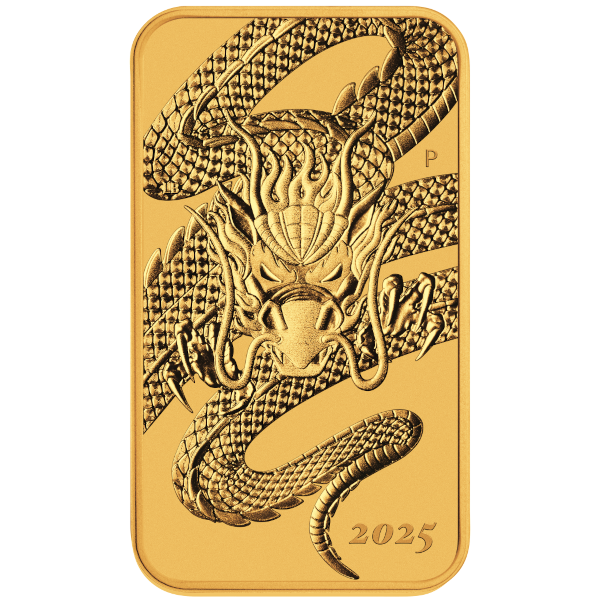 2025 1 oz Gold Perth Mint Dragon Rectangular Coin 2025 1 oz Gold Perth Mint Dragon Rectangular Coin
