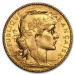 France 20 Francs Gold French Rooster Coin 1899-1914 AU